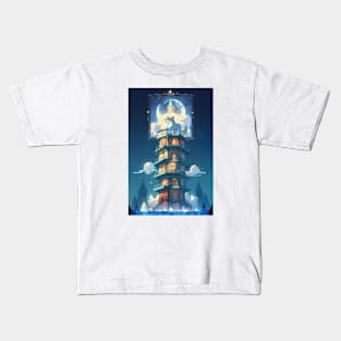 Lunar Sentinel The Tower Watcher Kids T-Shirt